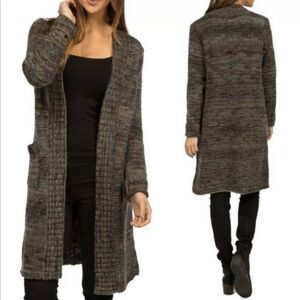 Prana Duster Knit Open Front Cardigan Wool Blend Neutral tones (XS)